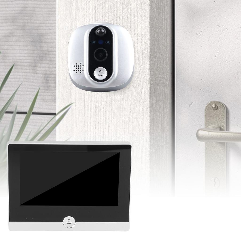 Wireless Video Doorbell Camera with 4.3 Inch Color LCD Monitor WiFi Smart Motion Detection Video Doorbell for Home Security