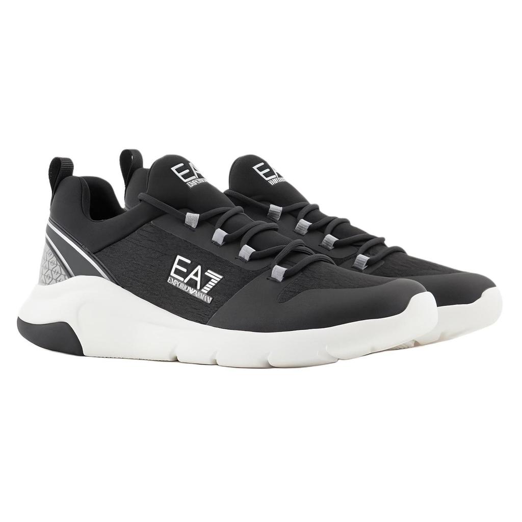Emporio Armani EA7 Fabric Comfortable Breathable Round Toe Versatile Lace-Up Low-Top Casual Shoes Unisex sneakers Black White X8X180XK389T731