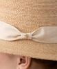 Tatiana Lunel Ribbon Band Natural Raffia Boater Hat Ht8195 Ivory