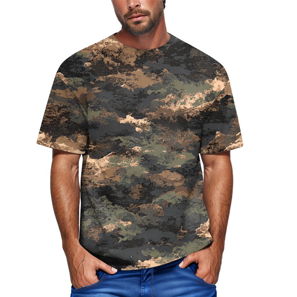 Men's Fashion Printed Round Neck Short Sleeve T-Shirt