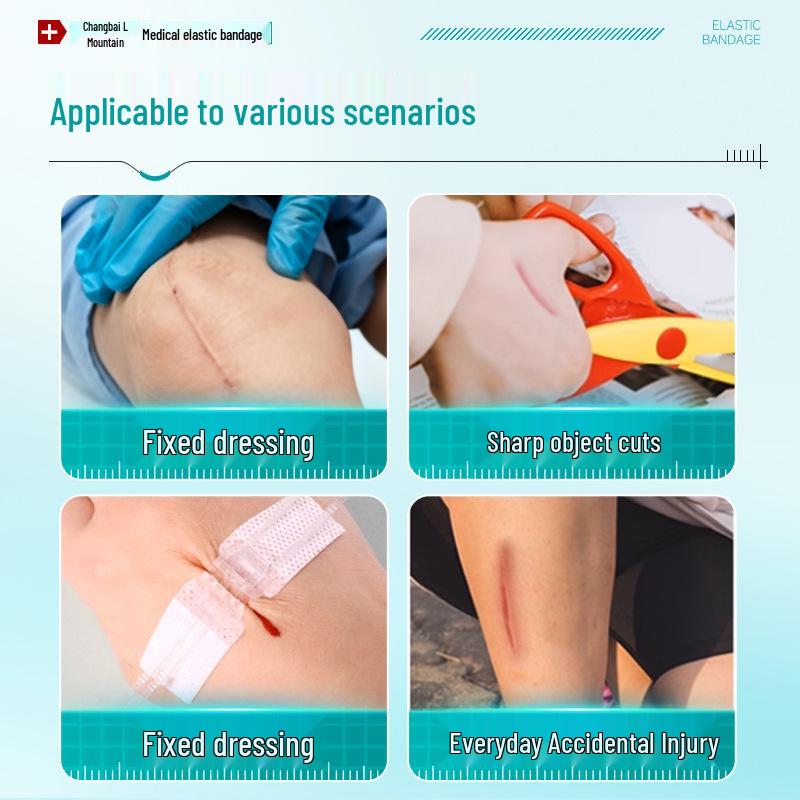 Changbai-Berg Elastisches Pflaster – Spannungsentlastungspflaster zur Hautwundverschluss, Klebeband ohne Nähte mit Schnalle