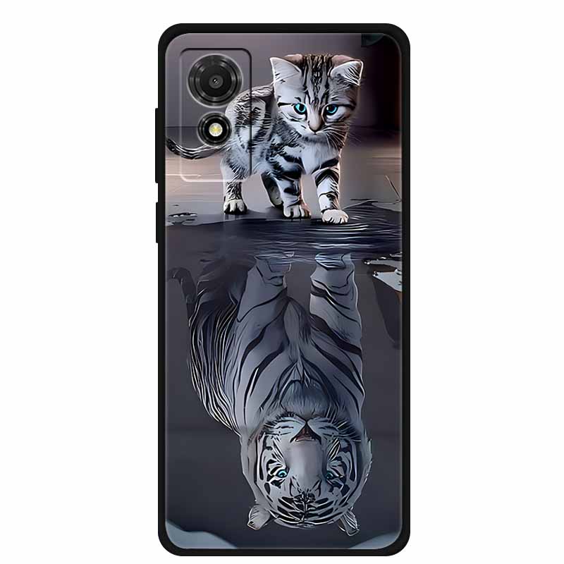 Etui na TCL 501 2024 Miękkie Etui Silikonowy Tylny Pokrowiec na TCL T433D Ochronna Obudowa Etui na TCL 501 Etui Kreskówkowe Zwierzątko TCL501