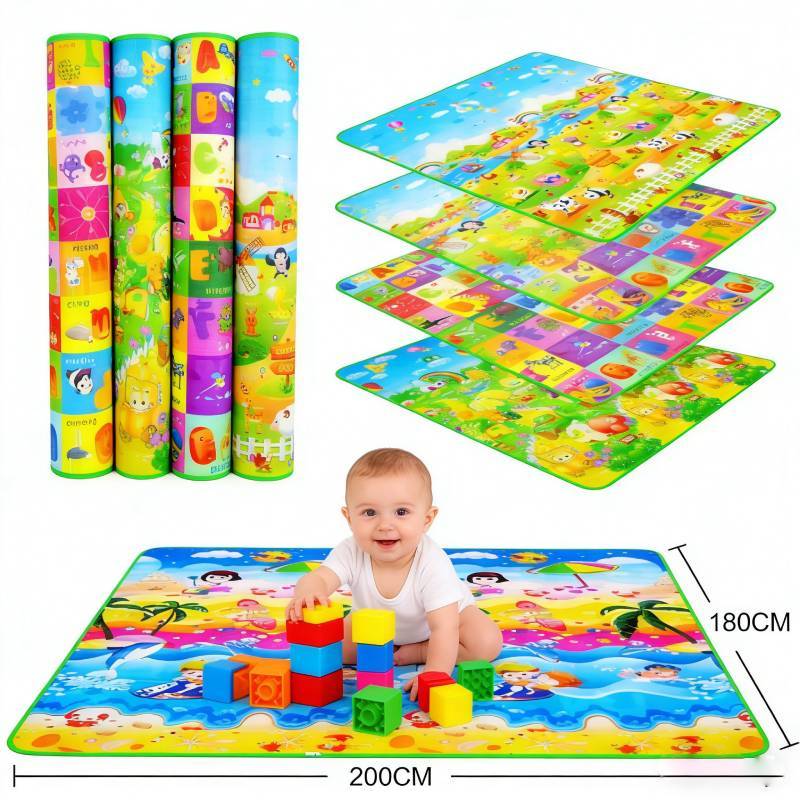 Babykrypmatta Eva-skum Vikbar Lekmatta Med Mjuk Yta För Småbarns Lärande Och Babyutveckling