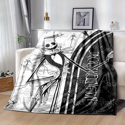 1pc. Jack Skellington Nightmare Before Christmas Blanket, Home Decor, Office Throw, Outdoor Picnic Blanket, Gift for Fans