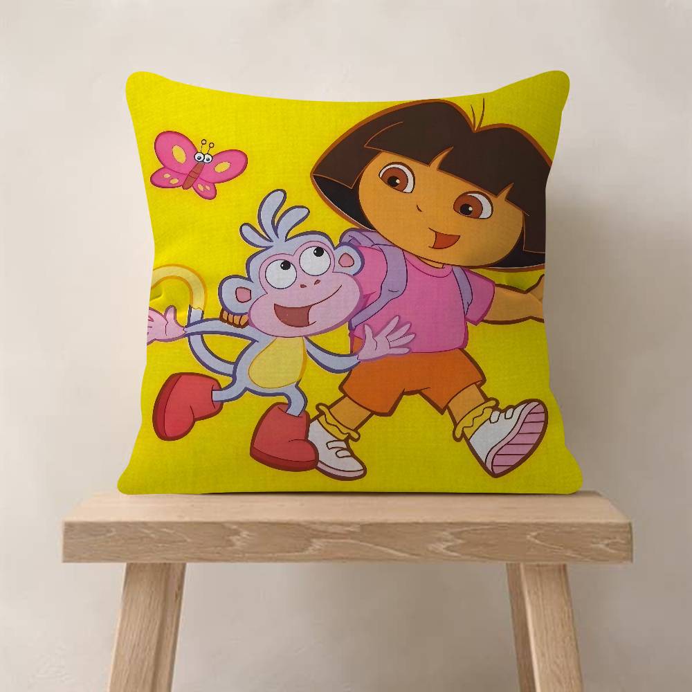 Cartoon D-Dora The E-Explorer Cushion Cover Inches Farmhouse Decor Home Throw Pillow Covers For Couch Decorations