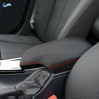 LHD Suede Leather Red Line Car Accessories Center Control Armrest Box Cover Trim For BMW 3 Series F30 2013 - 2015 2016 2017