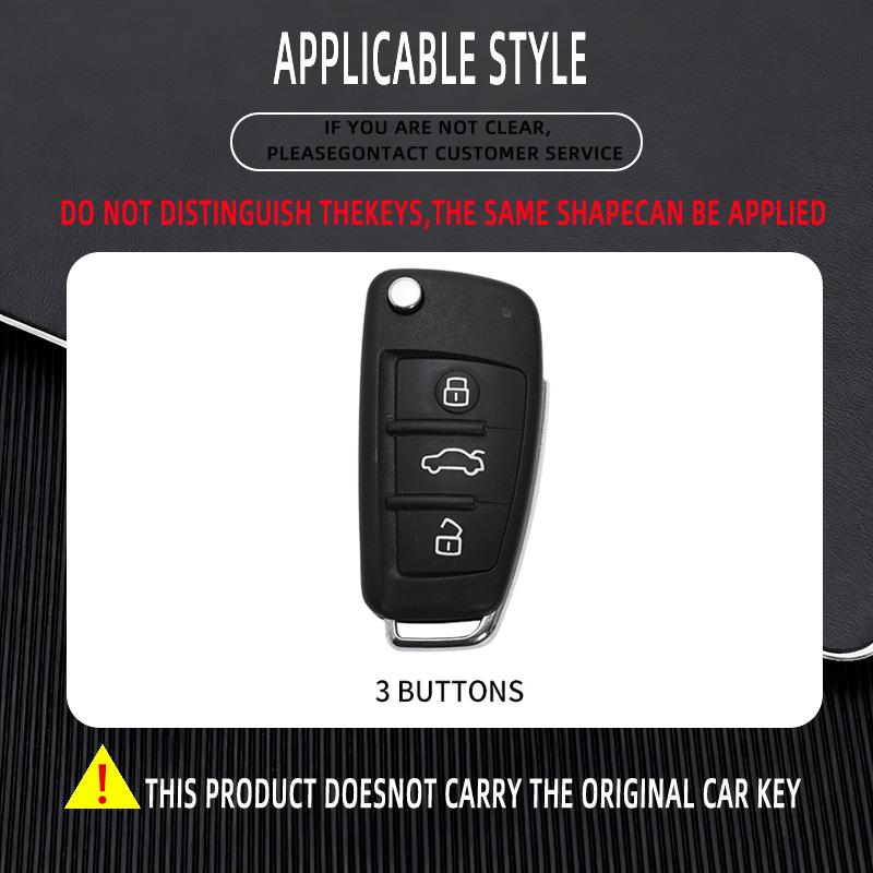 3 Buttons Zinc Alloy Car Key Case Cover Shell Fob for A1 A3 A4 8P 8L 8V A5 B6 B7 A6 A7 C5 C6 Q3 Q5 Q7 4F S3 S4 S6 RS3 TT