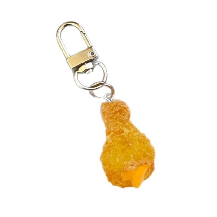 

Portable Cheese Chicken Leg Keychain Small Size Convenient for Attaching to Keys Phones or Purses as Fun Decoration жёлтый