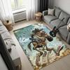 Surreal Weird Western Cowboy Fantasy Art Area Rug Non‑Slip Floor Mat Carpet Vintage Painting Print for Living Room Bedroom Decor