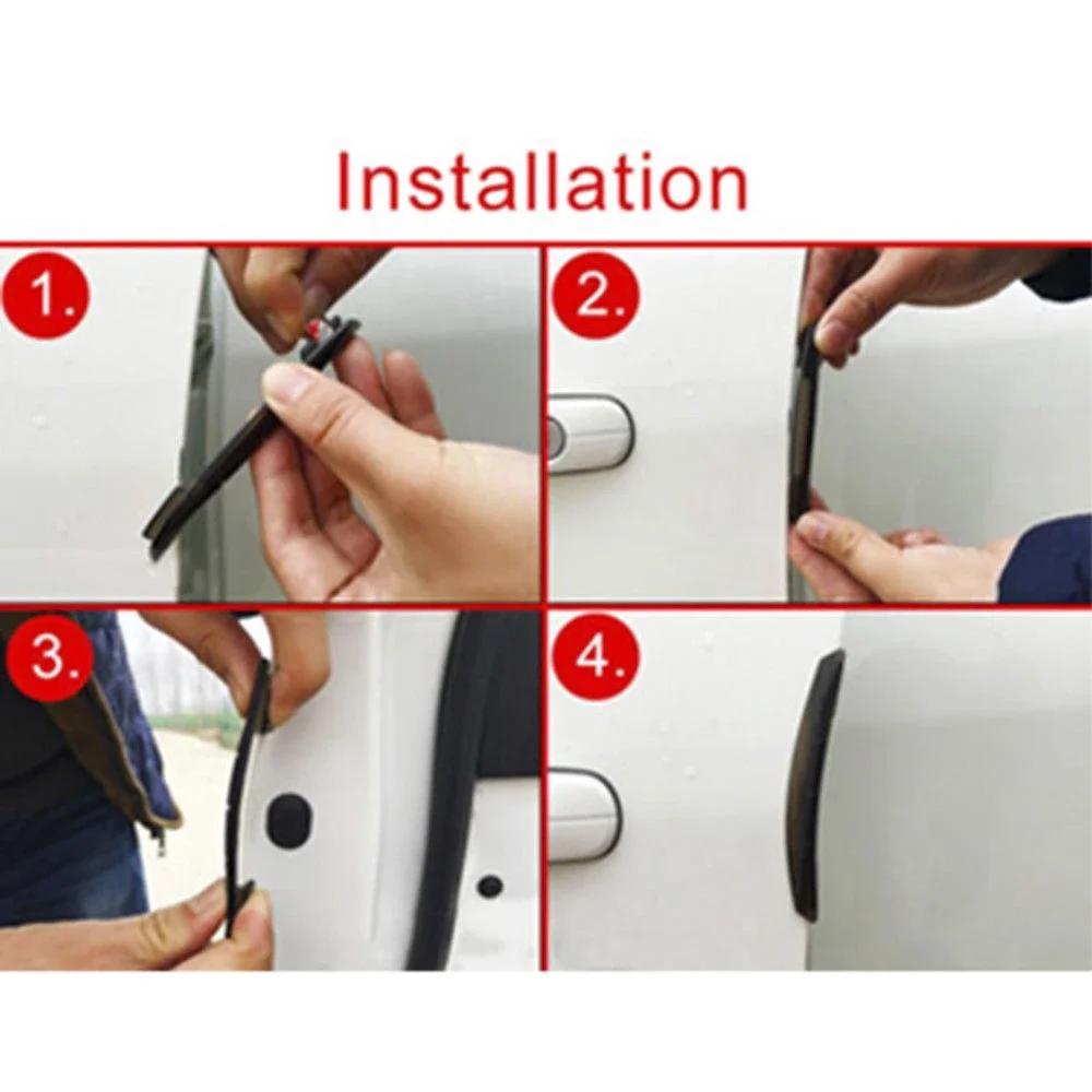 4Pcs Universal Car Door Anti-collision Stickers Decorative Protective Car Door Edge Guards Anti-Impact Transparent