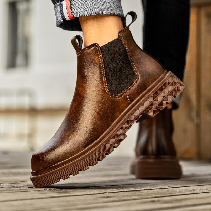 Men's high-quality British casual boots spring and autumn new soft-sole non-slip comfort outdoor fashion youth Joker work boots