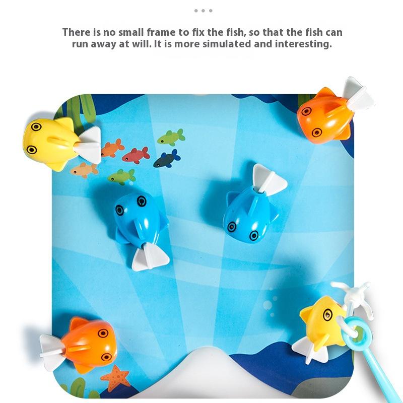 Children's Toys Puzzle Rechargeable Magnetic Fishing Table Slide Game Music Rotating Disc Parent-child Interactive Learning Gift