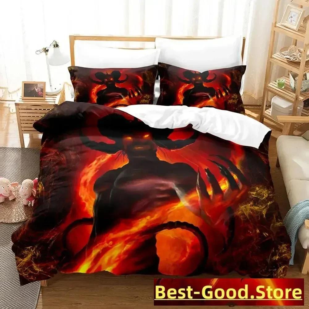 Demon Monster Satan Bedding Set Single Twin Printed Bed Set With Pillowcase Bed Duvet Cover Single Double Queen Super King Size