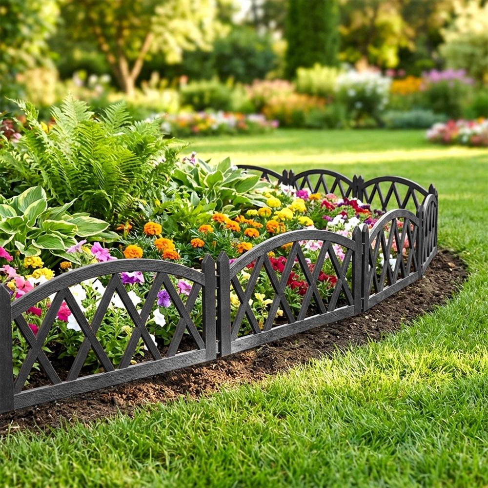 4X Płotek Ogrodowy Szary Border Palisada Obrzeże Trawnika Grządki 228 Cm