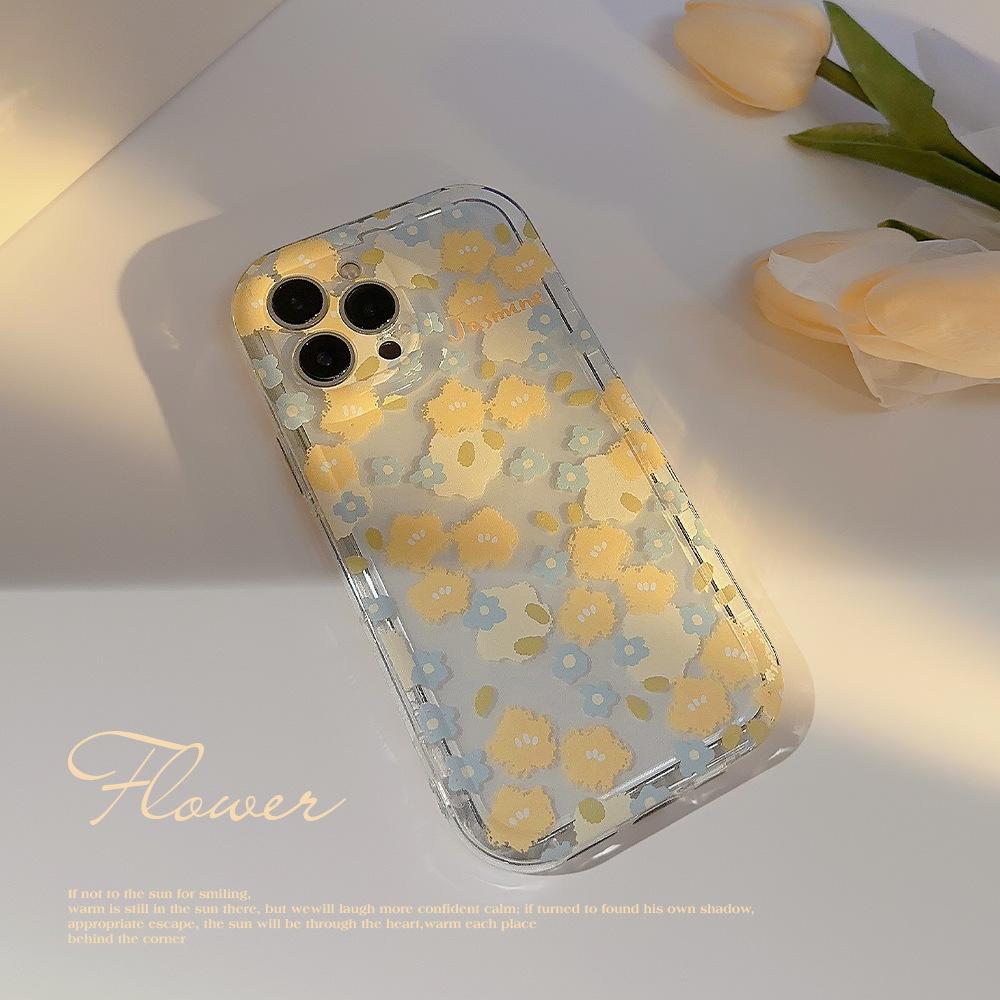 

Flower 14pro Max Suitable for Apple IPhone 15 Mobile Phone Case 13 Small Fresh 16 Transparent Silicone 11 16promax