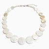 Large Disc Shell Pendant Necklace Irregular Round White Choker Stylish Bohemian Necklace  Daily