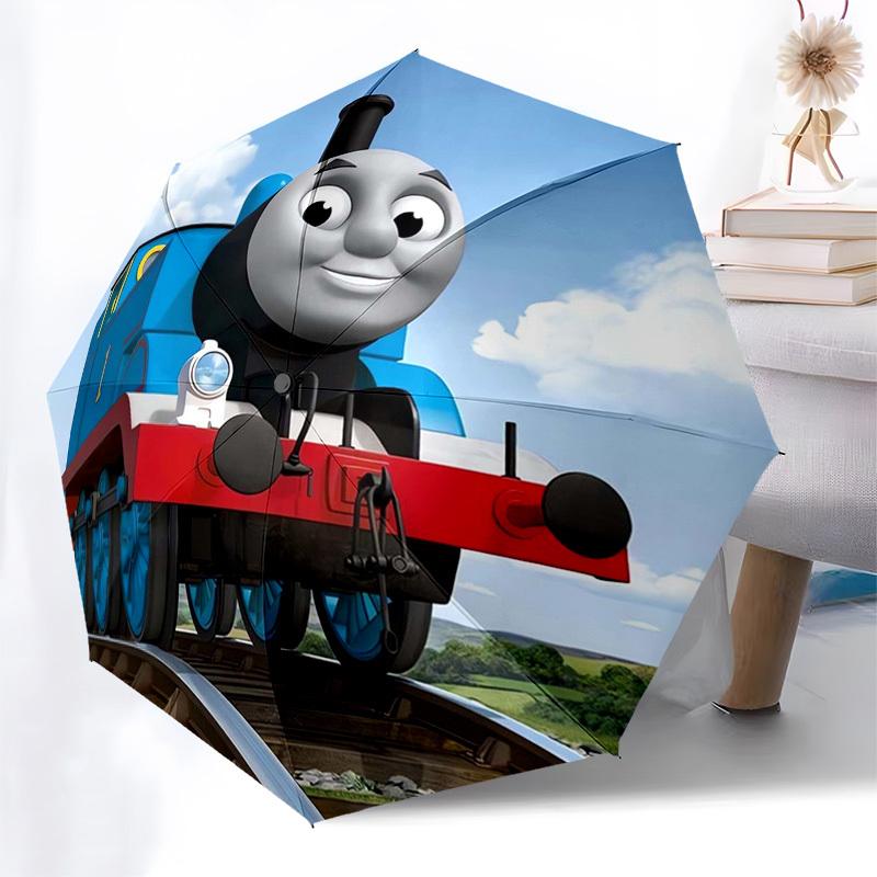 Train, Engine Themed Automatic Opening and Closing Umbrella, Compact Travel Umbrella, Lightweight and Portable, Suitable for Beach Commuting