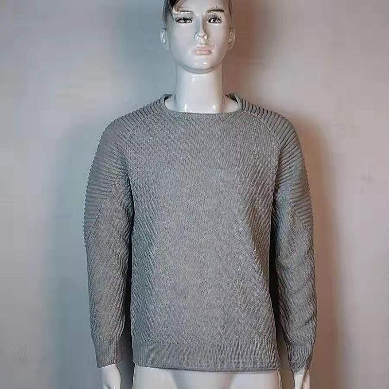 Pull en Tricot pour Homme, Coupe Ajustée à Manches Longues et Col Rond, Haut d'Automne Hiver Style Européen pour Homme, Tricot Décontracté