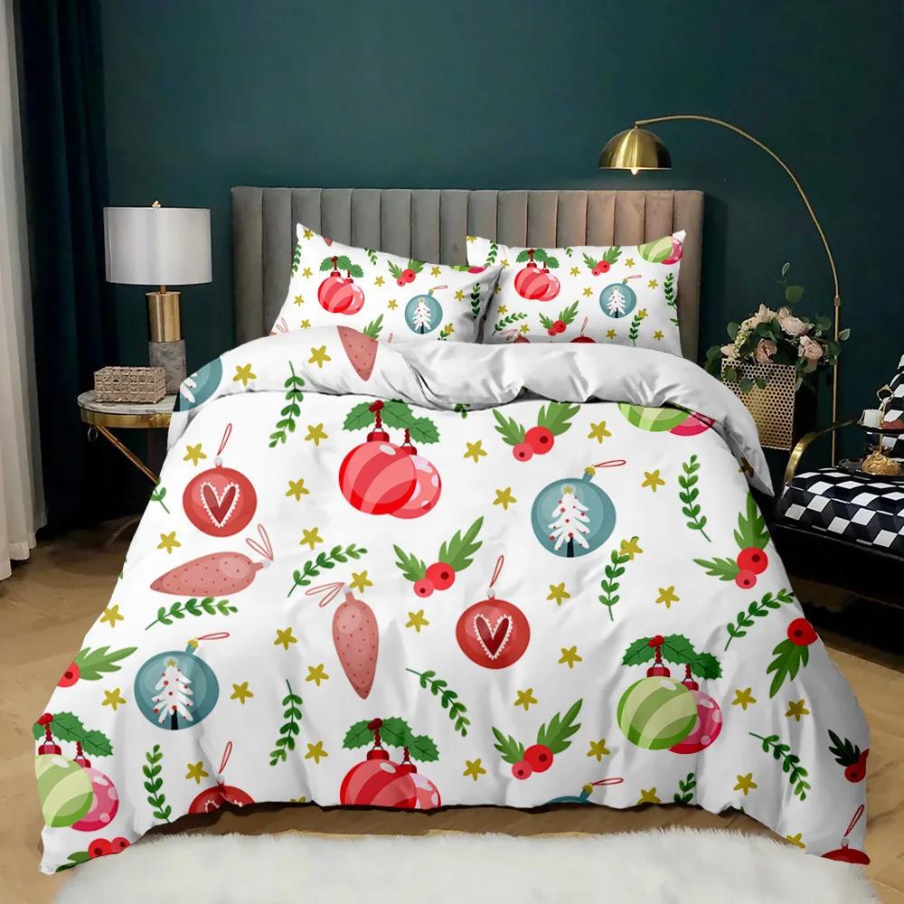Christmas Duvet Cover Merry Christmas Tree Stockings Green Background Twin Bedding Set Double Queen King Polyester Qulit Cover