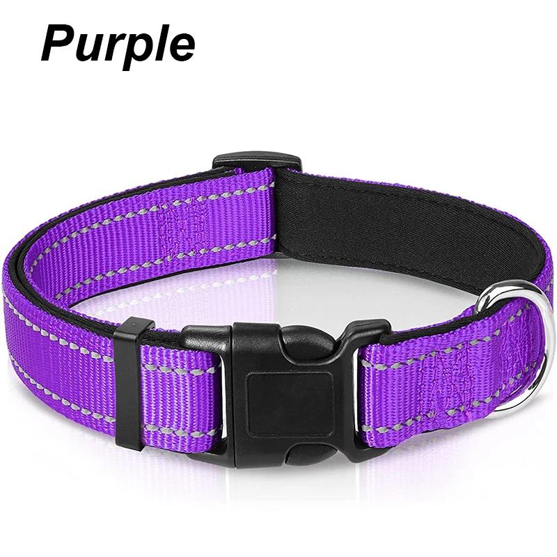 Reflective Dog Collar Sturdy Adjustable Pets Collar For Medium Large Dogs Soft Neoprene Padded Nylon for Medium Large Dogs