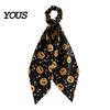 Silky Hair Accessory Halloween Satin Scrunchies for Women, Funny Pumpkin Printed Elastic Ties, Cute Accessories Soft Ponytail Holders,