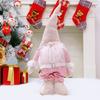 Pink Retractable Christmas Gnome Long Legs Standing Faceless Santa Dolls Forest Man Telescopic Toy Decoration Ornaments Gift Kid