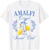 Retro Amalfi Italy Coast Blue Coquette Bow Lemon Travel Unisex Shirt Cotton Oversize Large Size