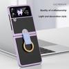 Luxusní galvanizovaný kryt s držákem prstenu pro Samsung Galaxy Z Flip 3 Z Flip 4 Pouzdro Tvrdý Slim Nárazuvzdorný Kryt na telefon pro Z Flip 3 4