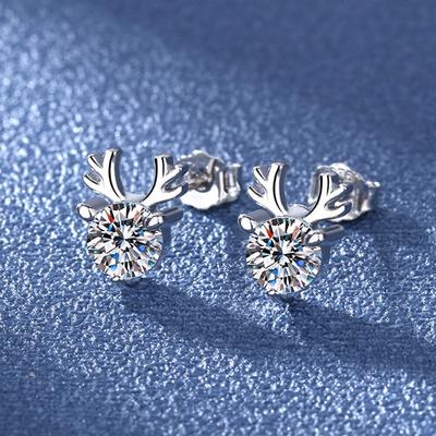 Neue 925er Sterlingsilber Damen Ohrstecker Mode Persönlichkeit Hirschform Ohrringe Hohe Qualität Zirkon Schmuck Geschenk