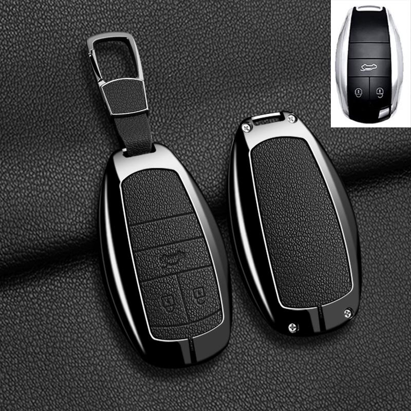 Metal+Leather Car Key Cover Shell Fob For Bentley Bentayga - 2Ahmv-Yk1 Car Key Case Cover For Bentley Keyring Accessorie