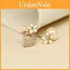 Elegant Women's Alloy Crystal Rhinestone Stud Earrings With Artificial Pearls
