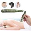 Jade Akupressur Massagestab Grün Glattes Gua Sha Werkzeug für Gesicht Hals Rücken Schmerzlinderung Entspannungstherapie 12,9 cm
