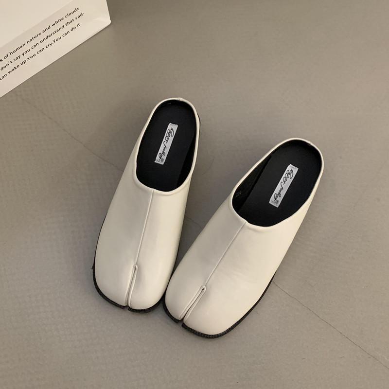 Bailamos Women Split Toe Slippers Round Toe Shallow Lazy Boat Slingback Mules Shoes Tabi Ninja Slip On Flats Soft Loafers Mujer