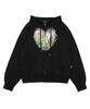 Escapefrom Crayon Dragonfly Print Two-Way Zip-Up Hoodie Black