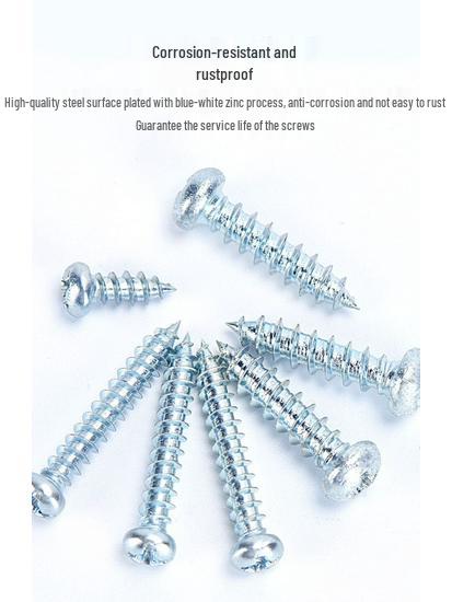 Hardened Blue Zinc Plated Phillips Pan Head Self-Tapping Wood Screws - Sizes M2.5, M3, M4, M5, M6