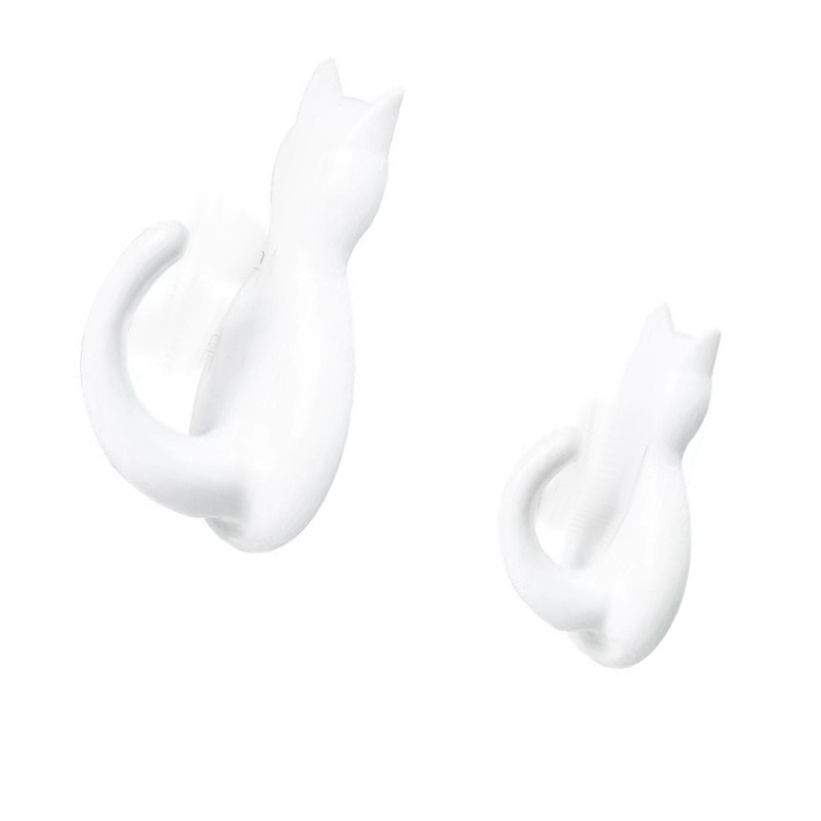 

Cats Shaped Hooks Strong Adhesive Door Hanger Plastic Wall Mount Organizers Key Holder Decorative Space Saving Solution білий