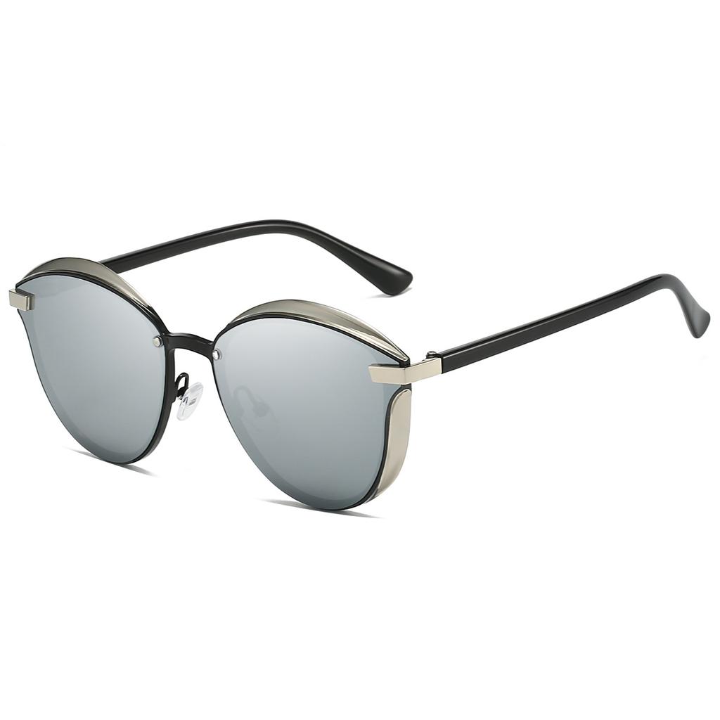 Fashion Ins Brand Design Shades Women's Retro Metal Rim Driving Anti UV Sunglasses Trendy Mirror Irregular Sun Glasses