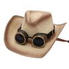 Western Cowboy Straw Hat Glasses Decorative Visor Ethnic Style Jazz Hat Prairie Knight Hat