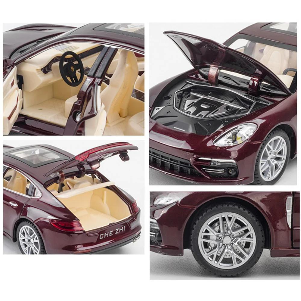 1:24 Porsche Panamera Sports Car Simulation Diecast Metal Alloy Model Car Sound and Light Pull Back Collection Kids Toy Gifts