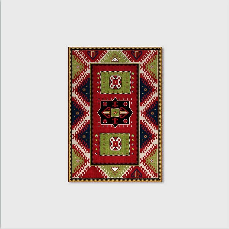 Geometric Ethnic Style Carpet Christmas Soft and Living Room Doormat and Dining Room Foyer Room Bedroom Floor Mat Decoration