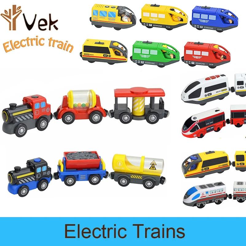 Magnetic Electric Train Diecast Slot With Doll Toy Locomotive Electric Car Wood Track Railway Compatible Rail Train for Kid