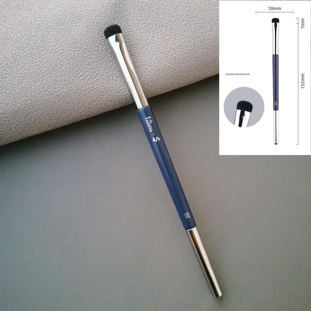 Fillim S Series: Blue Handle 851 Powder Brush, 881 Flame Blush Brush, Angled Nose Shadow Blending Brush.