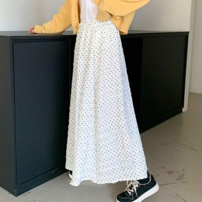 New ArrivAls Open Run Frill Skirt MAxi A Line Dot lAyered Skirt