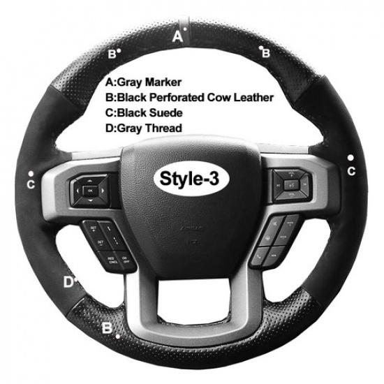 DIY Car Steering Wheel Cover For Ford F-150 2015 2016 2017 King Ranch Lariat