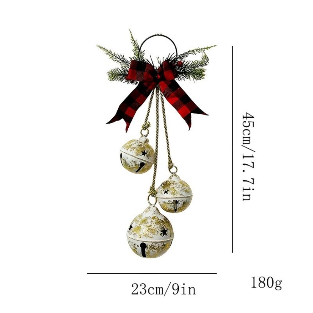 Jingle Bells Christmas Tree Ornaments DIY Shatterproof Xmas Tree Hangings Pendant Bow Door Decoration Party Supplies Fireplace