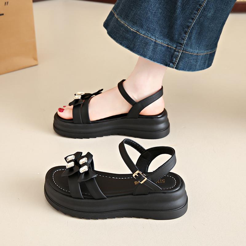 Summer Women Gladiator Sandals Fashion Platform Cross-toe Sandals Comfortable Muffin Casual Women's Shoes Luxury Sandales Plates