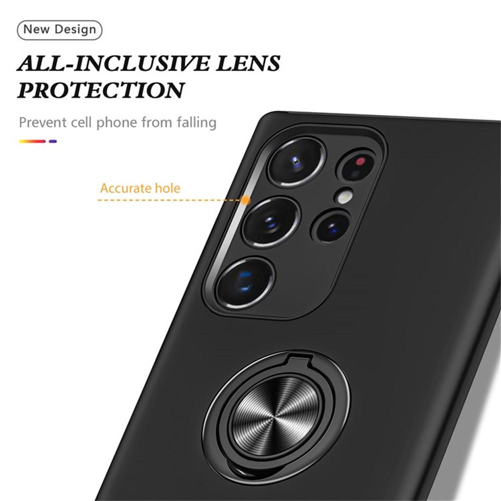 For Samsung Galaxy S25 Ultra Case PC+TPU Phone Cover with Rotatable Ring Holder