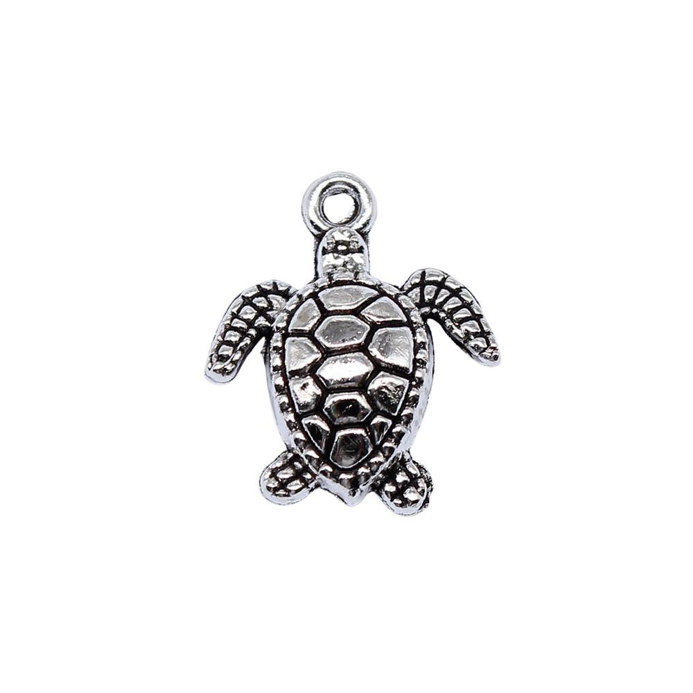 Turtle Charms Antique Bronze Silver Pendants For Animal Themed Jewelry Making