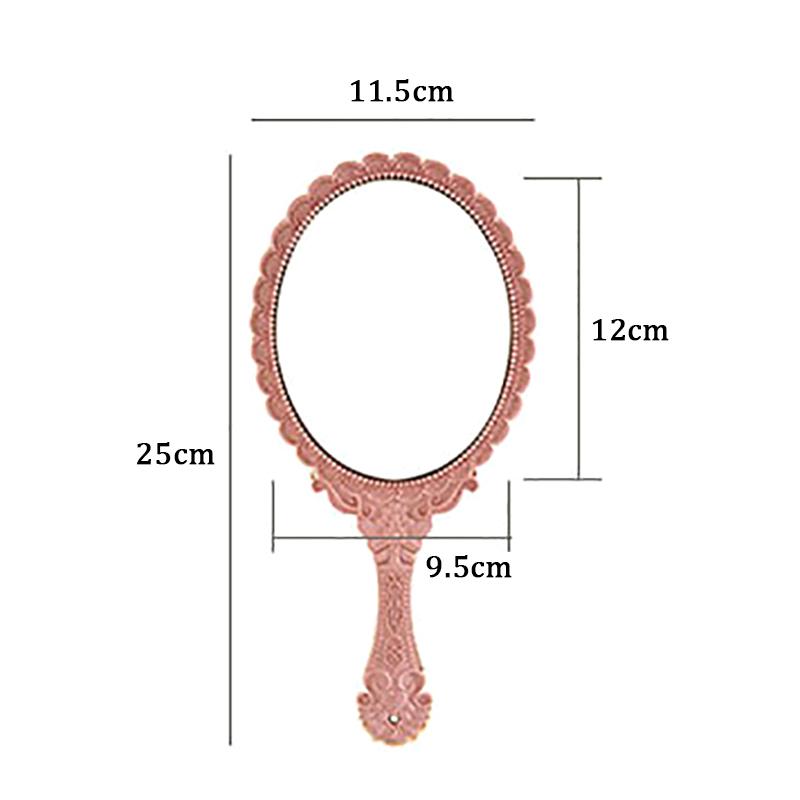 מראה איפור ידנית מגולפת וינטג', מראה קומפקטית לקוסמטיקה