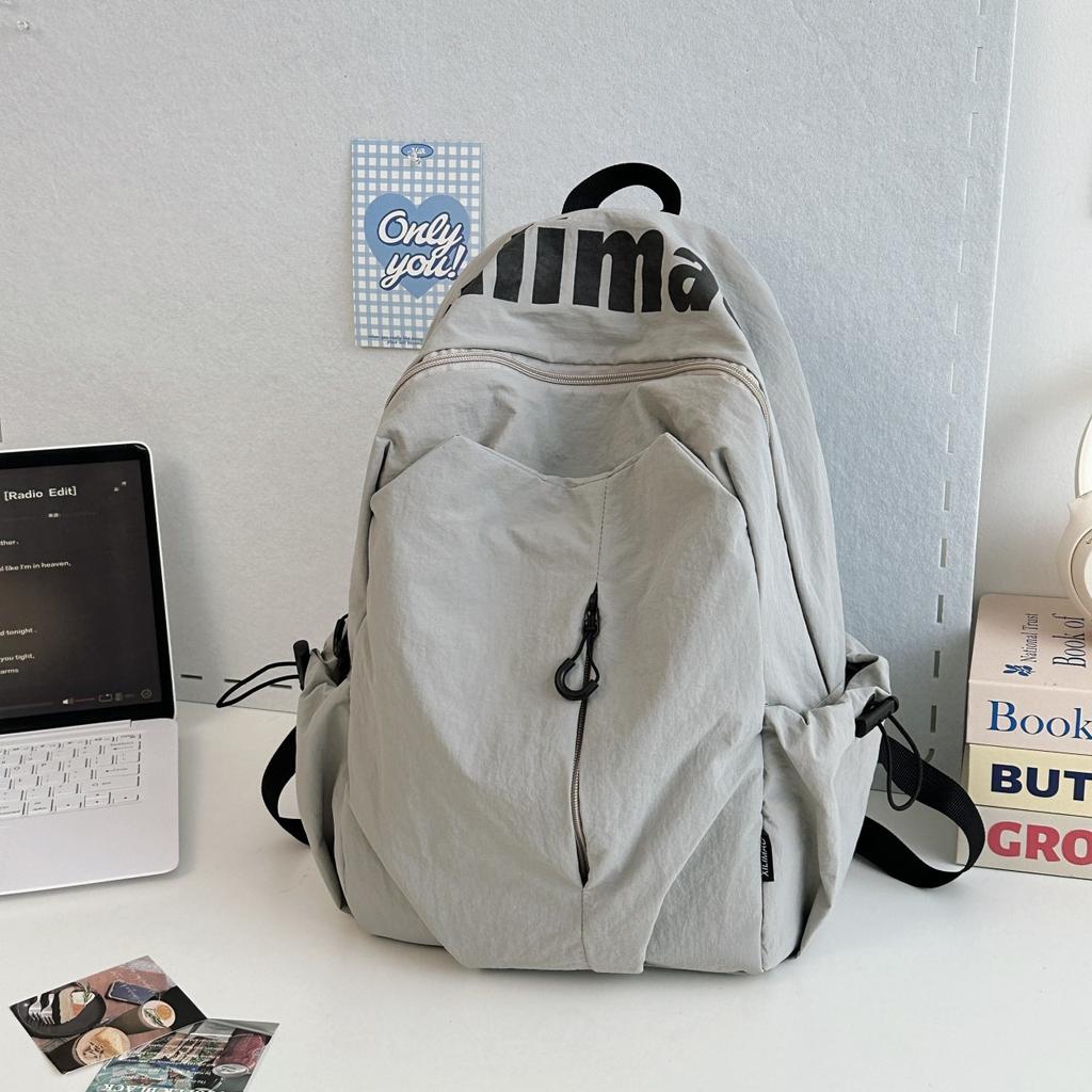 Rucksack Japanischer Alphabet einfarbig lässiger Rucksack Mittelschule große Kapazität Campus Klasse Reise Schultasche für Schüler